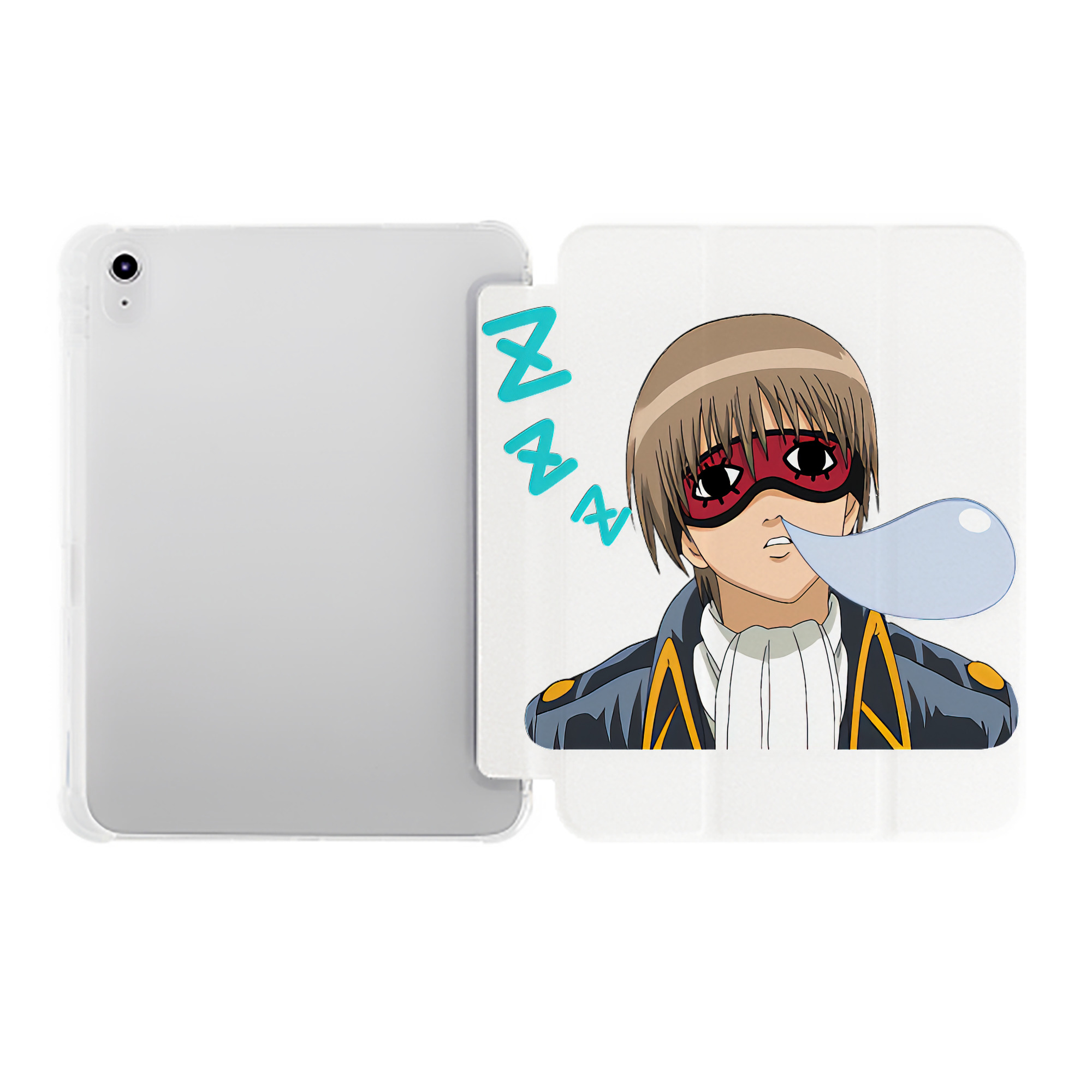 （画像用） ぎんたま 坂田銀時（さかたぎんとき） 神楽 志村新八（しむら しんぱち） GINTAMA Sakata Gintoki Kagura Shimura Shinpachi IPad ケース ペン収納付き 三つ折りスタンド PUレザー×シリコン 対応機種9.5/10.5/10.9インチ
